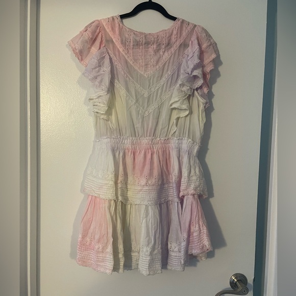 LoveShackFancy Gwen Dress Multi Tie Dye xl - Picture 3 of 10